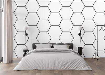 Abstract background with hexagon, modern abstract vector polygonal pattern. Futuristic abstract honeycomb technology white background. Luxury white hexagon pattern. Wall mural