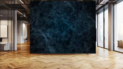 Abstract dark blue stone grungy wall backdrop background. Blank black concrete texture surface background. dark texture chalk board and black board background. Wall mural