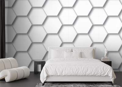 Background with hexagons. Abstract background with lines. white texture background. hexagon abstract background. Surface polygon pattern with glowing hexagon paper texture and futuristic business. Wall mural