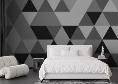 Modern abstract geometric polygon background. Abstract polygon triangle background vector illustration. Gray and black Polygon Mosaic Background. Wall mural