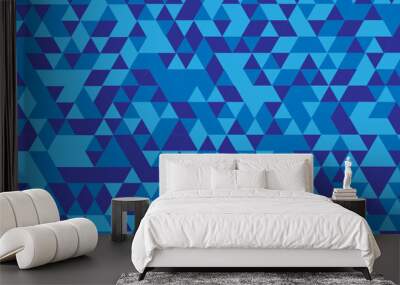 Seamless geometric pattern square shapes low polygon backdrop background. Abstract geometric wall tile and metal cube background triangle wallpaper. blue polygonal background. Wall mural