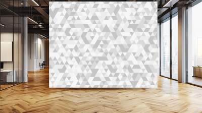 Seamless geometric pattern square shapes low polygon backdrop background. Abstract geometric wall tile and metal cube background triangle wallpaper. Gray and white polygonal background. Wall mural