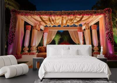 Beautifully decorated Indian mandap Wall mural