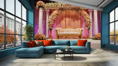 Indian wedding stage setup Wall mural