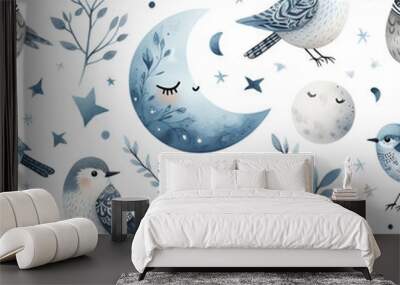 birds and flowers
seamless background with birds
seamless pattern with birds
set of birds Wall mural