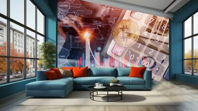 business finance technology and investment trading trader investor. Stock Market Investments Funds and Digital Assets. businessman analyzing forex trading graph financial data. Wall mural