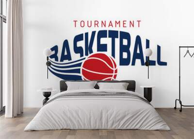 Basketball tournament sport poster basketball logo vector illustration Wall mural