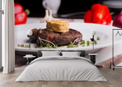 beef steak with cafe de paris butter Wall mural