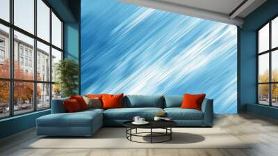 Abstract Blue and White Diagonal Lines Background Wall mural