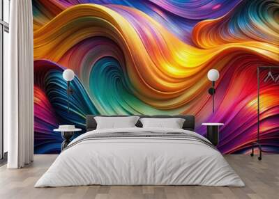 Vibrant Abstract Background with Colorful Waves and Fluid Shapes for Modern Digital Wallpaper Design Wall mural