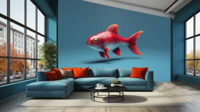 3d Fish Cherry Barb cartoon Wall mural