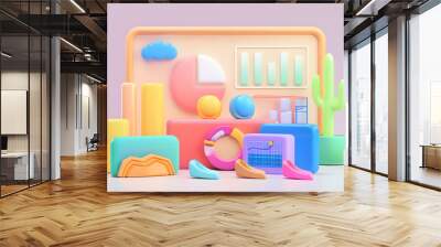 Information Icon Graphic Design 3D cartoon Wall mural