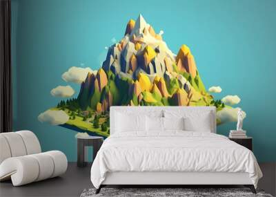 Mount game 3d pixel cartoon Wall mural