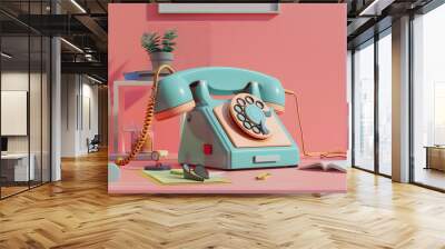 Telephone office equipment 3D Wall mural