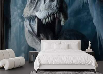 Tyrannosaurus rex dinosaur found frozen in a ice cave Wall mural