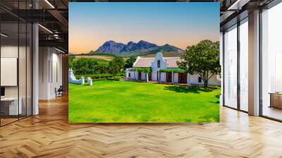 Cape Dutch farmhouse at Babylonstoren Wine Estate in Franschhoek, South Africa Wall mural