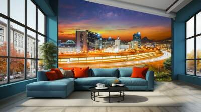 Cape Town city at night illuminated skylines and streets in Western Cape South Africa Wall mural