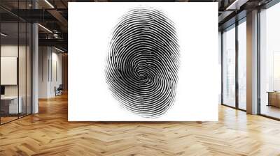 Human fingerprint. Ai. Cutout on transparent Wall mural