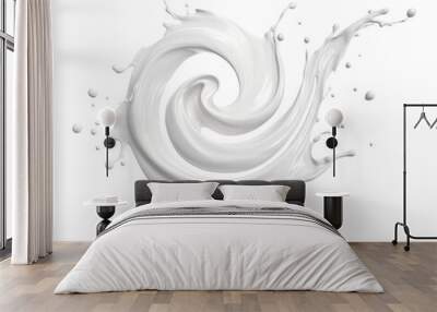 Milk swirl splash. Ai. Cutout on transparent  Wall mural