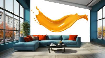 Orange paint splash . Ai art. Cutout on transparent Wall mural