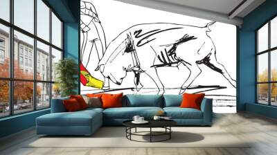 bullfight illustration Wall mural