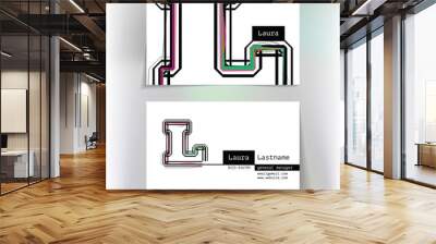 Business card design with letter L Wall mural