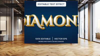  diamond 3D editable text effect template Wall mural