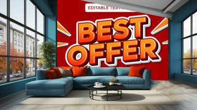 best offer 3D text effect template Wall mural