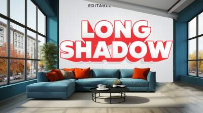 long shadow 3D text effect template Wall mural