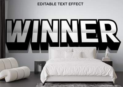 Winner text effect design vector editable text Wall mural