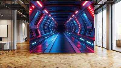 Futuristic Neon Corridor Wall mural