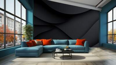 A sleek, dark gradient background blending deep black into charcoal gray with subtle light accents, creating a modern and minimalistic feel Wall mural