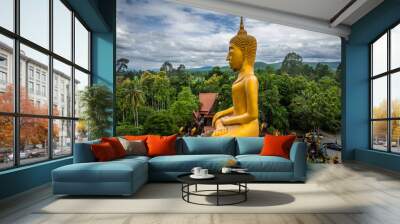 The Buddha statue at Wat Thavorn Chaisiri, Chaiyaphum, Thailand Wall mural