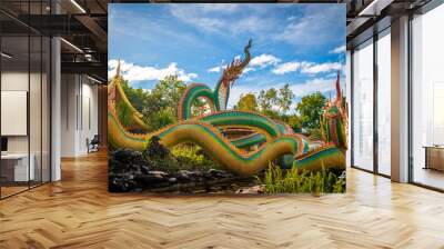 Wat Pa Phu Pang is a famous temple in Si Mueang Mai district, Ubon Ratchathani, Thailand Wall mural