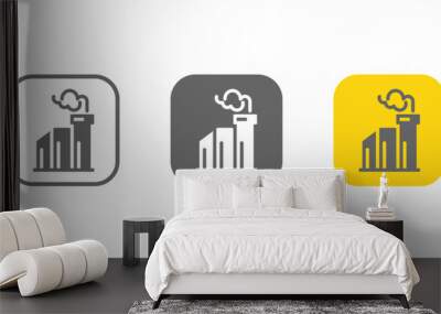 factory sign collection set, illustration of industry concept Wall mural