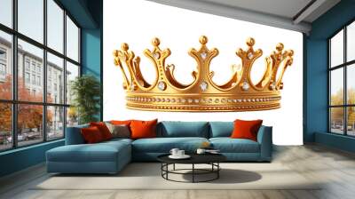 Gold Crown Vector Illustration. Isolated on white background Wall mural