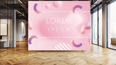 Abstract pink background with 3d soft fluid shapes. Vector template for placards, banners, flyers and presentations. EPS 10 illustration. Wall mural