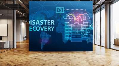 Disaster Recovery Cloud Server Data Loss Prevention Concept Background Wall mural