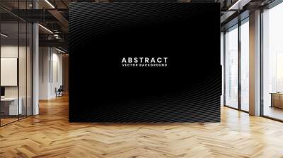 3D black white techno abstract background overlap layer on dark space with waves effect decoration. Modern graphic design element stripes style concept for banner, flyer, card, or brochure cover Wall mural