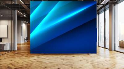 3D blue techno abstract background overlap layer on dark space with light line effect decoration. Modern graphic design element cutout style concept for banner, flyer, card, or brochure cover Wall mural