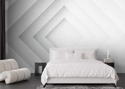 3D white abstract background overlap layer on bright space with cutout shape effect decoration. Modern graphic design element squares style concept for web banner, art, flyer, card, or brochure cover Wall mural