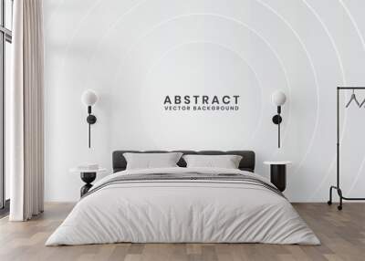 3D white techno abstract background overlap layer on bright space with circle shape effect decoration. Graphic design element modern style concept for banner, flyer, card, cover, or brochure Wall mural