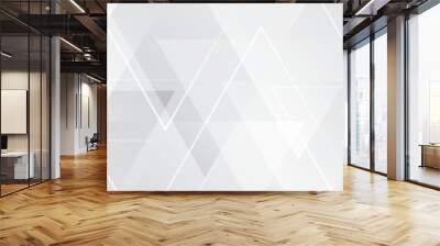 3D white techno abstract background overlap layer on bright space with triangles effect decoration. Modern graphic design element lines style concept for web banner, flyer, card, or brochure cover Wall mural