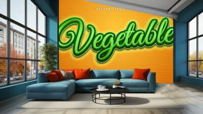 Text Effect 3D Vegetable, Editable Text Style Wall mural