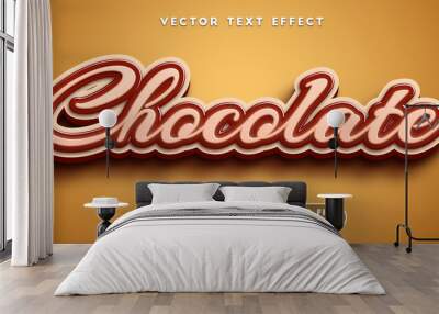 Text effects 3d chocolate, editable text style Wall mural