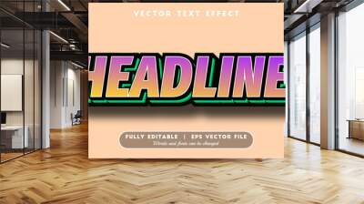 Text effects 3d headline, editable text style Wall mural