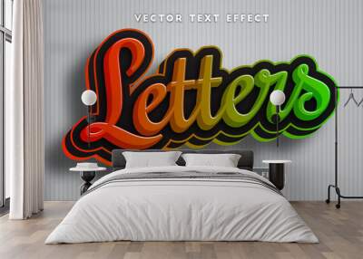 Text effects 3d letters, editable text style Wall mural