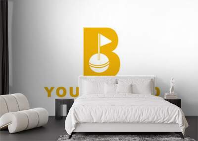 letter B and burger logo Wall mural