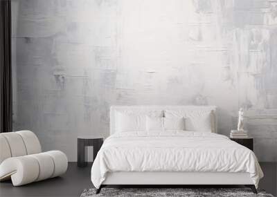 Abstract white oil paint brushstrokes texture pattern contemporary painting wallpaper background Wall mural