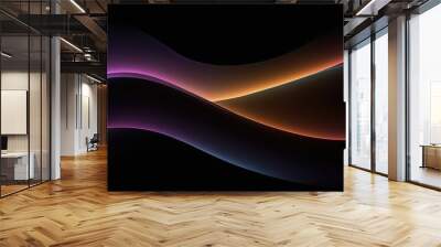 flow of colorful gradient on black background. volumetric gradient shapes. Wall mural